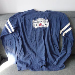 Roger Edwards Sport Quebec Nordiques Hockey Club Felt Embossed Long Sleeve Shirt